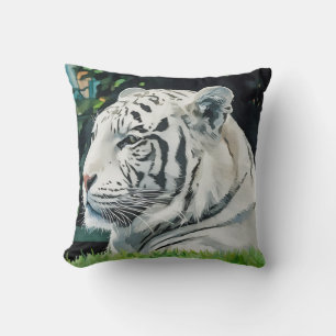 White Majesty – Resting Tiger Wildlife Cushion