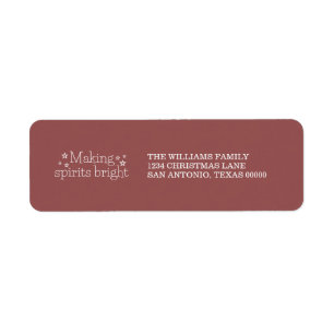 White Making Spirits Bright Holiday Address Labels