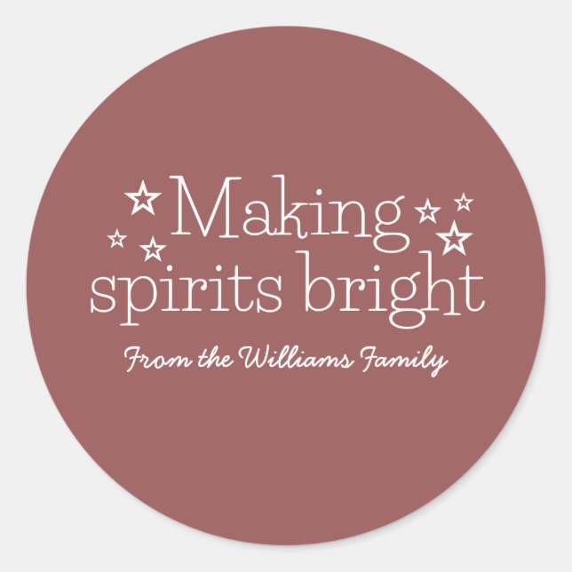 White Making Spirits Bright Holiday Stickers (Front)