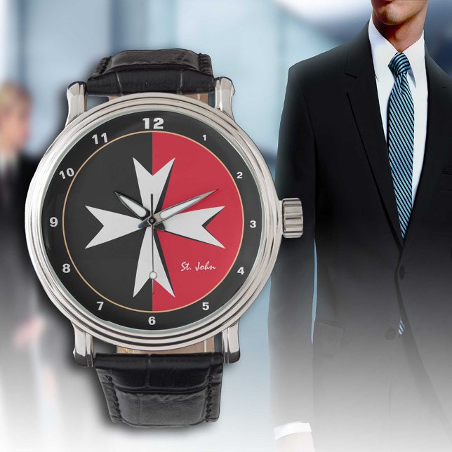 White Maltese Cross & Malta flag fashion / knight Watch (Creator Uploaded)