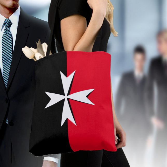 White Maltese Cross & Malta flag fashion / knights Tote Bag (Creator Uploaded)