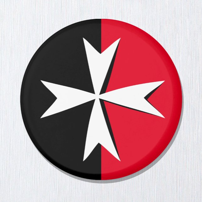 White Maltese Cross & Malta flag fashion symbol Magnet (Creator Uploaded)