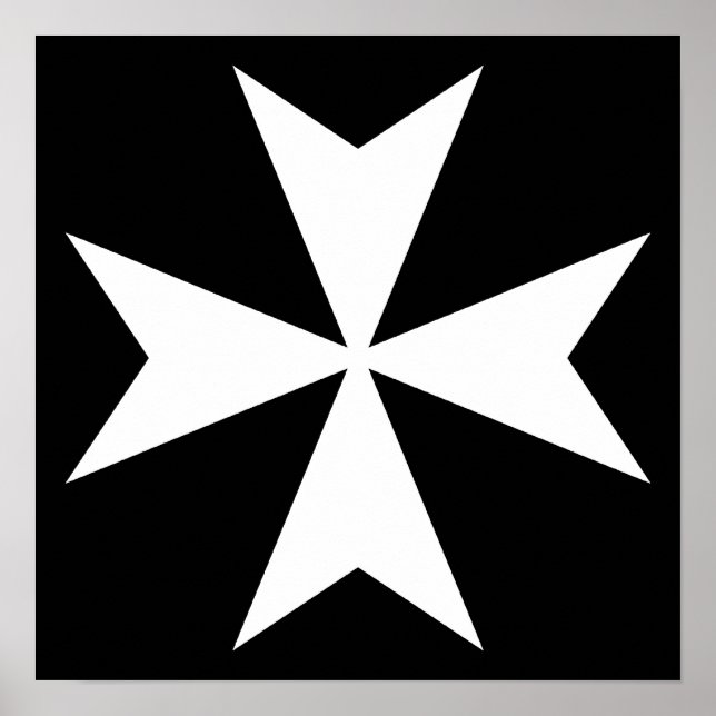 White Maltese Cross Poster (Front)