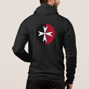 White Maltese Cross, St. John, Malta flag / symbol Hoodie