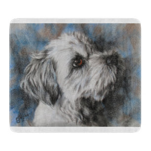 White Maltese/Shih Tzu fluffy dog Cutting Board