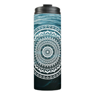 White Mandala Let the sea set you free Thermal Tumbler