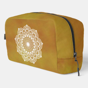 White Mandala on Gold Background Dopp Kit