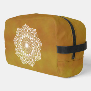 White Mandala on Gold Background Dopp Kit