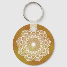 White Mandala on Gold Background