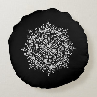 White Mandala Round Cushion