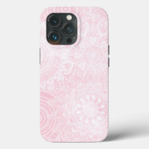 White Mandalas Collection Pink Design iPhone 13 Pro Case