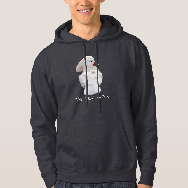 White Mandarin Duck Hoodie (Front)