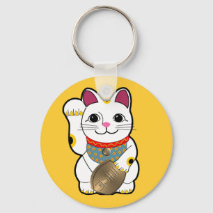 white_maneki key ring