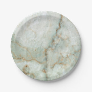 White Marbe Paper Plate