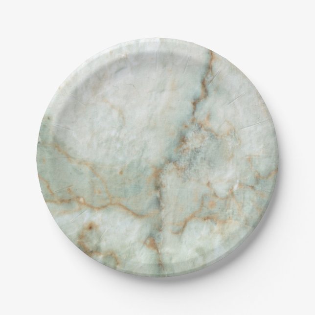 White Marbe Paper Plate (Front)