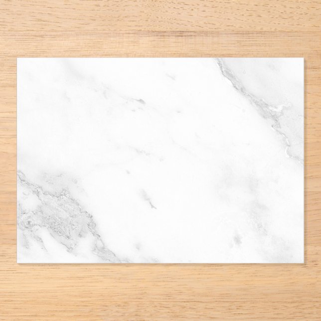 White Marble Acrylic Invitations (Front)