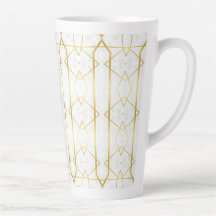 White Marble and Gold Geometric pattern
