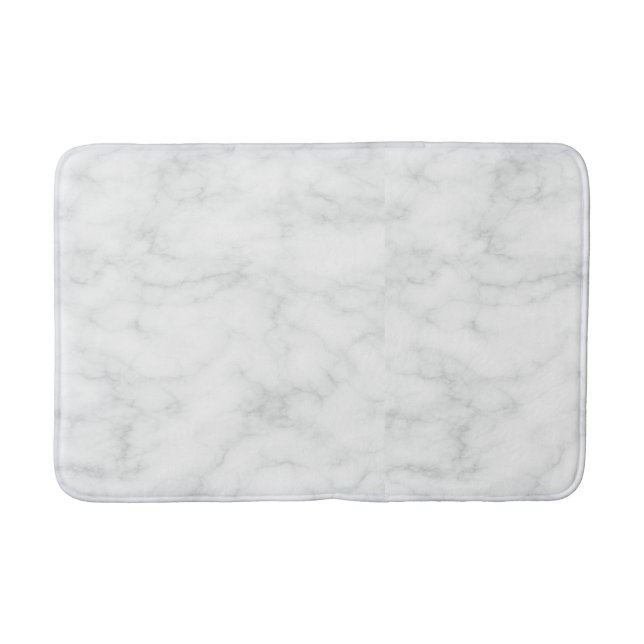 White Marble Bath Mat – Chic, Luxurious (Front)