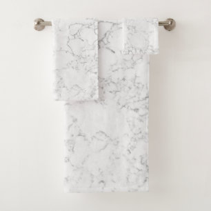 White Marble Bath Towel Set