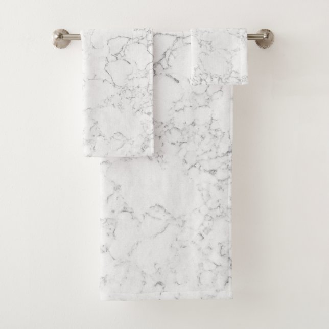 White Marble Bath Towel Set (Insitu)