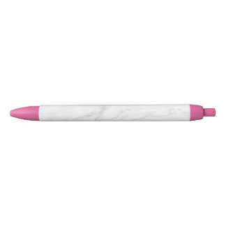 White Marble Black Ink Pen