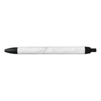 White Marble Black Ink Pen