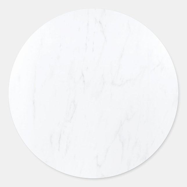 White Marble Blank Template Modern Elegant Classic Round Sticker (Front)
