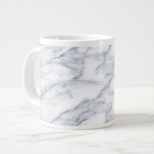 White Marble Carrara Calacatta Texture Large Coffee Mug