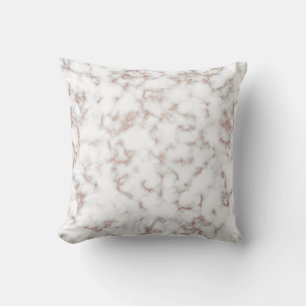 White Marble Carrara Rose Gold Glitter Texture Cushion