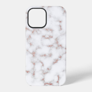 White Marble Carrara Rose Gold Glitter Texture iPhone 12 Pro Case