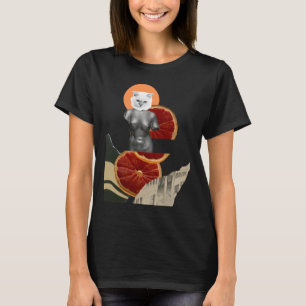 White Marble Cat Sticker  T-Shirt
