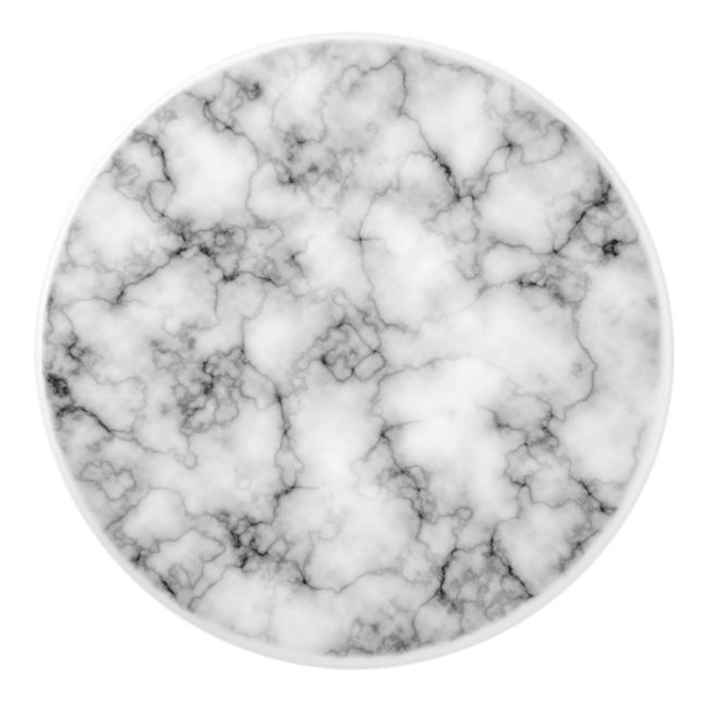 White Marble Ceramic Knob (Front)