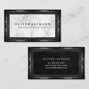 White Marble Classic Antique Frame Business Card