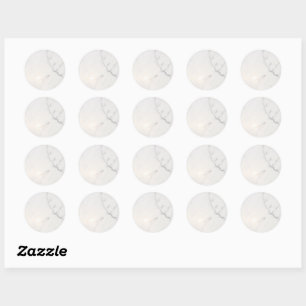 White marble  classic round sticker