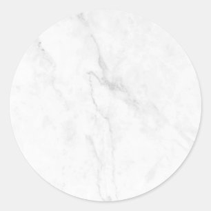 White Marble Classic Round Sticker