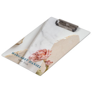 White Marble Clipboard for a Professional Touch