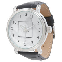 White marble elegant classic business logo watch