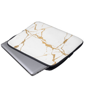 White Marble Elegant Laptop Sleeve