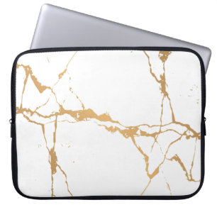 White Marble Elegant Laptop Sleeve