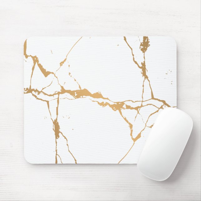 White Marble Elegant  Mouse Pad (With Mouse)