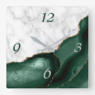 White Marble Emerald Green Agate Gold Glitter