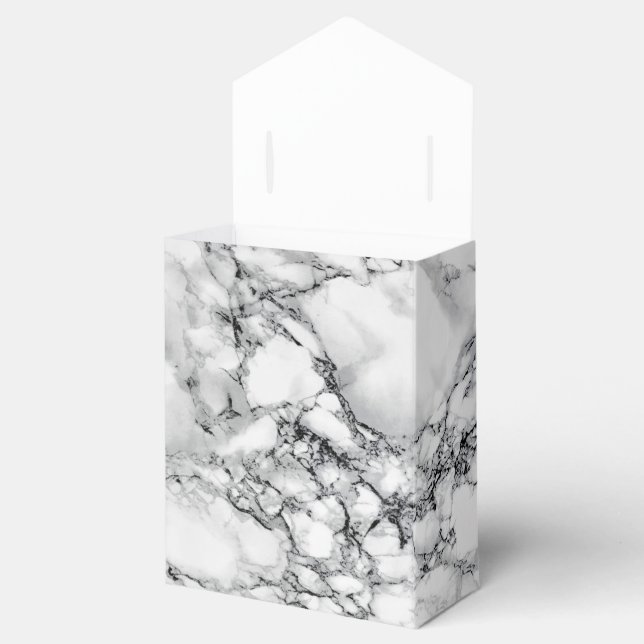 White Marble Favour Box (Opened)