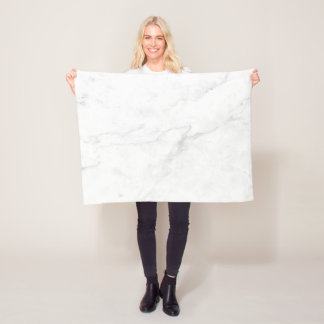 White Marble Fleece Blanket
