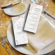 White Marble Floral Lace Islamic Muslim Wedding