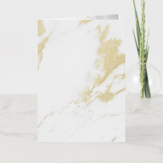 White Marble Foil Holiday Card (Front)