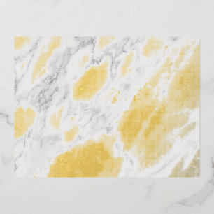 White Marble Foil Holiday Postcard