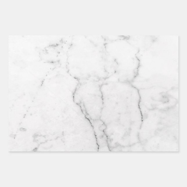 White Marble Gift Wrap Sheets (Front)