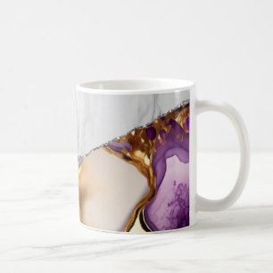 White Marble Gilded Black Agate Coffee Mug