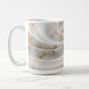 White Marble Gold Swirl Pattern Coffee Mug