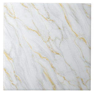 White Marble Gold Vein Pattern Tile